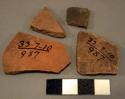 Red potsherds