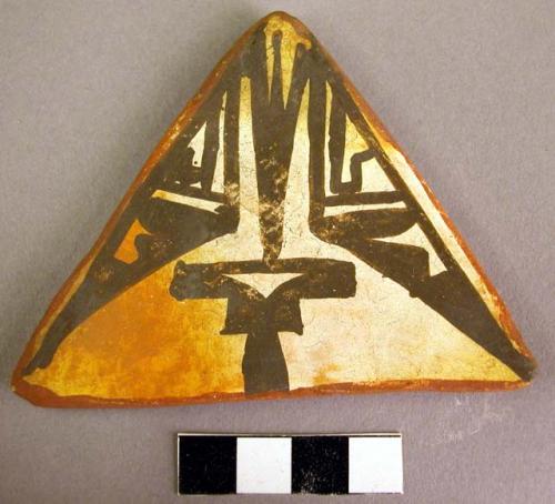 Triangular pottery tile