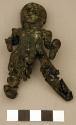 Metal, human figurine, deteriorated