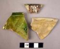 3 rim potsherds- Persian Sgraffito