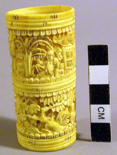 Ring of ivory with intricate carving