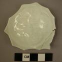 Base potsherd - white-blue glaze