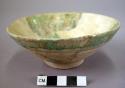 Restored pottery bowl - turquoise blue, frit body