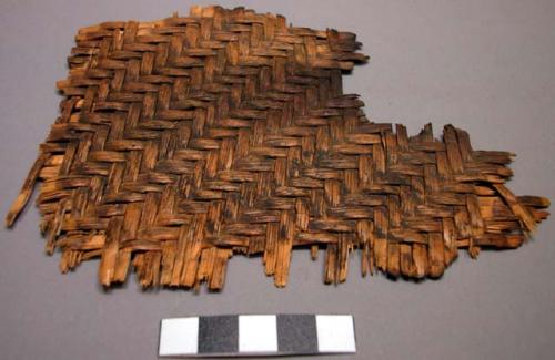 Twilled woven mat fragment