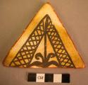 Tile, polacca polychrome style d. linear design. 9.5 x 9.2 cm.; "Aloseka and Water"