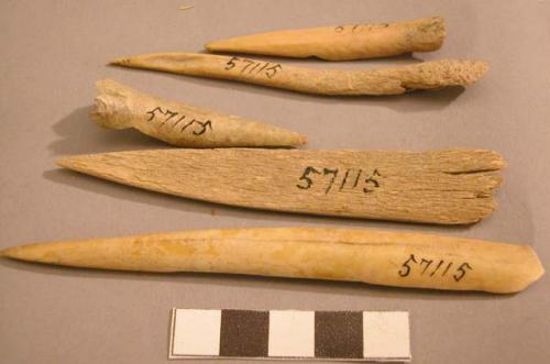 Bone awls made from split bone