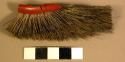 Mustache for face mask, brush of animal hair attached to wood fragment