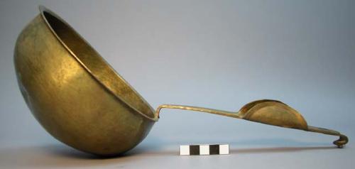 Brass ladle - sides of handle bent up to make a more solid grip. +