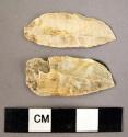 2 flint diagonally truncated blades