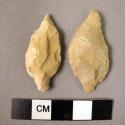 2 stone irregular bifacial percussion worked Aterian-like points with narrow ste