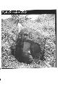 Man standing next to huge stone head with open mouth