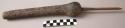 Drill, carved wood handle, straight iron drill inserted, pointed tip