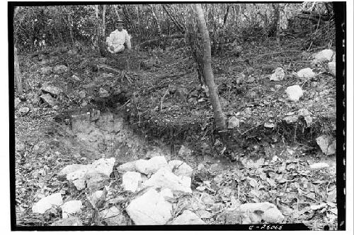 Phalli, S. patio, looking N. Start of excavation