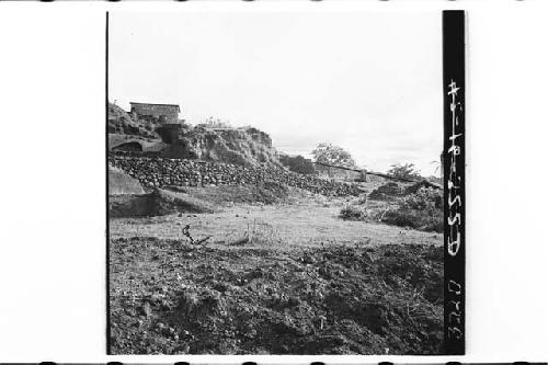 Panorama of north side of platform and mound..