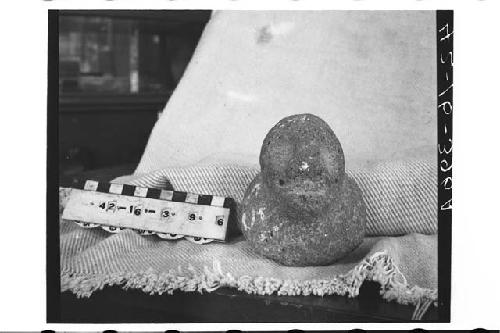 Small animal-head effigy stone pestle or weight.