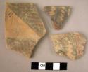 4 potsherds - polychrome, crude paint (A2)