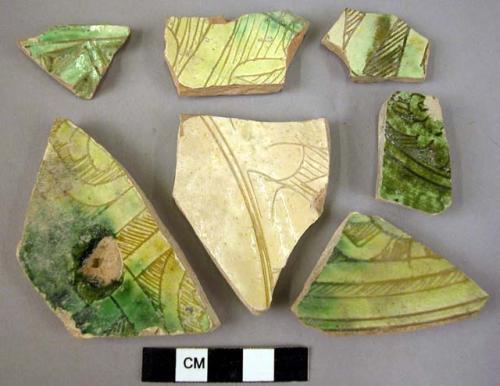 21 potsherds- Persian Sgraffito