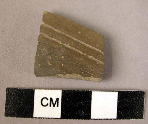 Potsherd - plain ware (no type), two incised lines around it