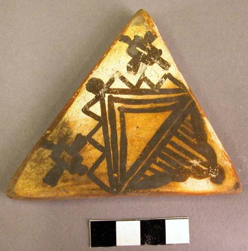 Triangular pottery tile