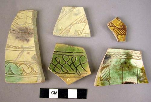 6 potsherds- Persian Sgraffito