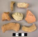 7 miscellaneous potsherds, plain