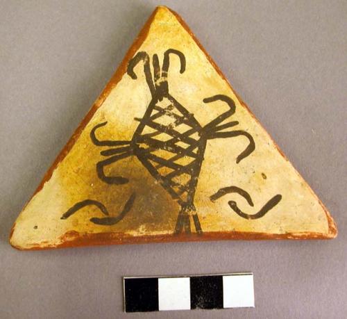 Triangular pottery tile