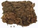 Organic, woven textile fragment bundle, dark brown