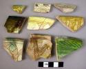 13 rim potsherds - Persian Sgraffito