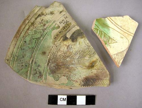 2 potsherds- Persian Sgraffito