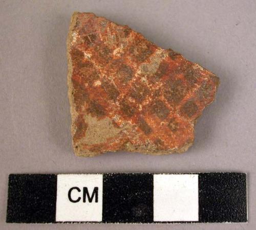 Potsherd - cross-hatched light painted red ware