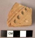 Potsherd - light brown , incised