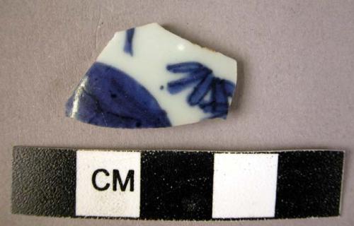 Potsherd - blue on white glaze