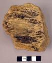 Inverse double-ended hand adze of fossil wood