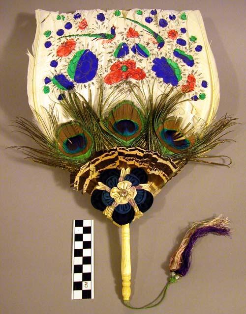 Feather fan, painted