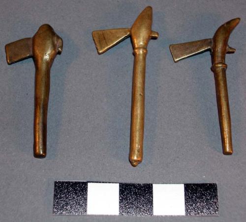 Cast brass or bronze miniature axes