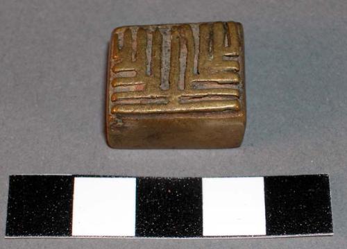 Cast brass or bronze stamp(?)