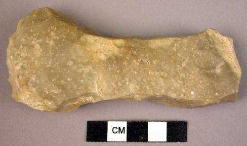 Unfinished chipped flint spatula-form axe or chisel