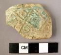 Rim potsherd - "Samana", relief, green glaze probably lead