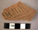 Potsherd - red-brown, incised