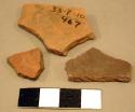 Red-on-buff potsherds