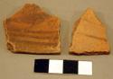 Red and black-on-red potsherds