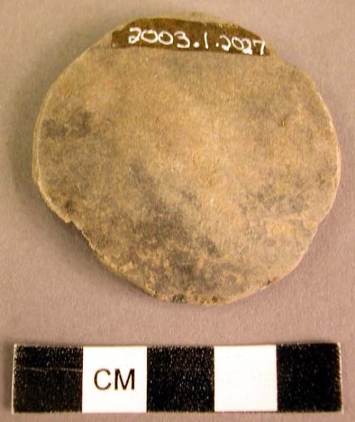 Ceramic, sherd, worked edges, disc shaped