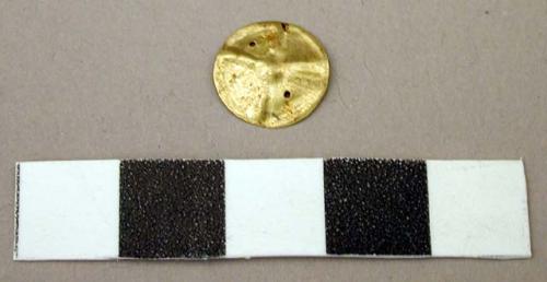 Metal, stamped gold disk
