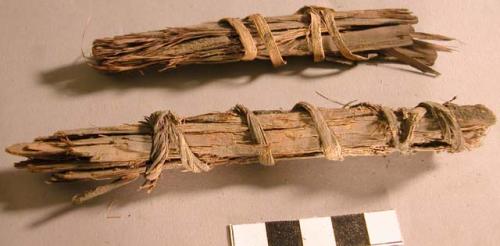 Cedar bundles tied with fiber