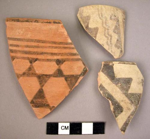 3 Quetta ware potsherds