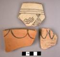 3 Quetta ware potsherds