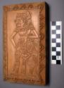 Carved wooden box with figure of warrior; Prince in the Ardja (roman- +