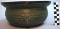Bronze bowl, 2 carp in bottom, with two lacquered lids