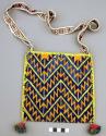 Embroidered bag, "morrales"; zigzag pattern
