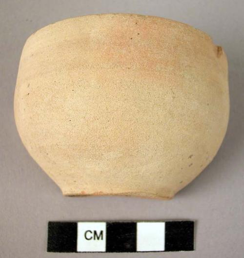 Pottery cup fragment , 1/2 present - plain ware (A14)